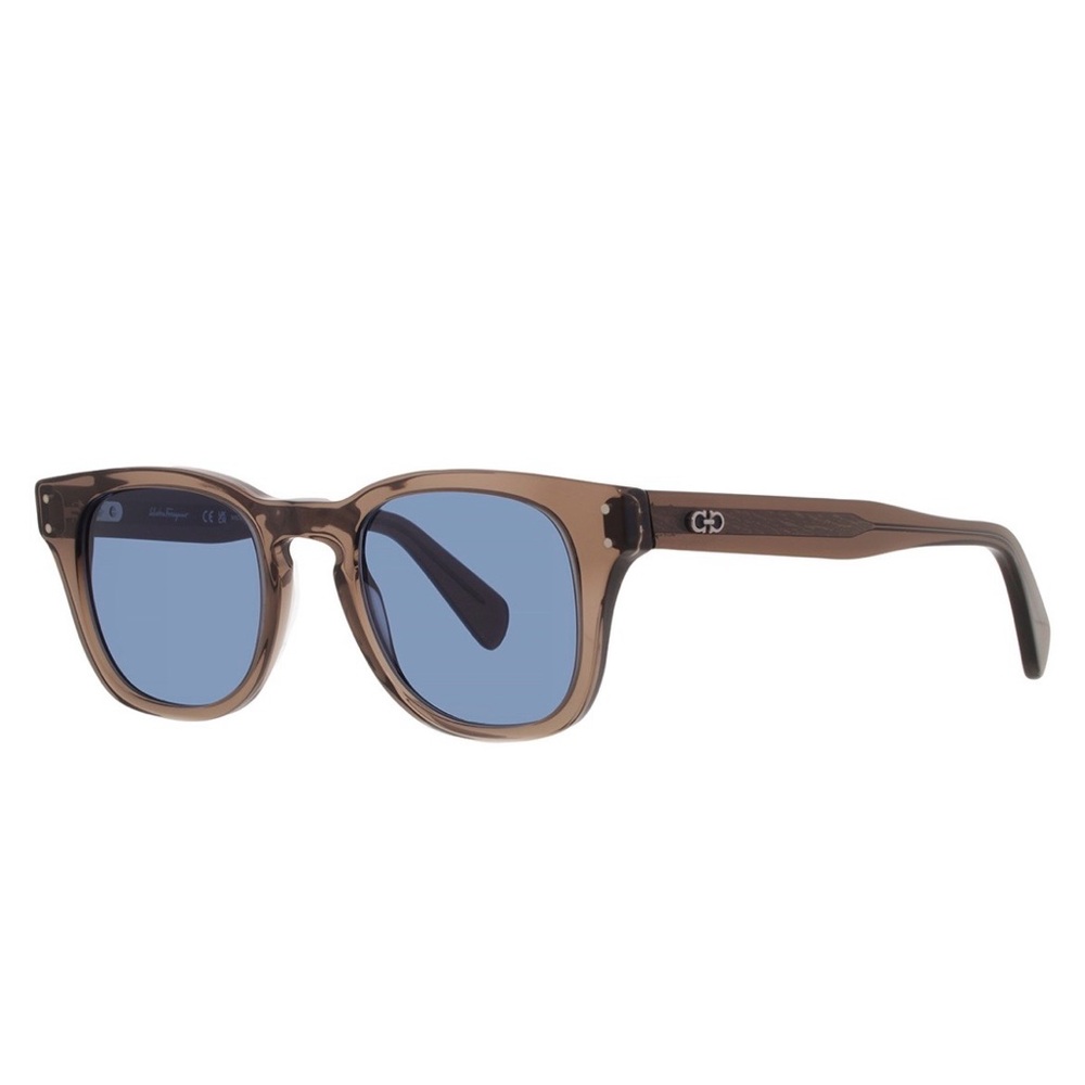 Salvatore Ferragamo Transparent Brown  Sunglasses with Blue Lens (NWT)